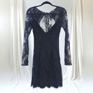 Lovers and friends long sleeve lace mini dress, small